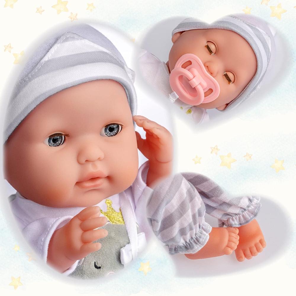 BERENGUER MUÑECA BEBÉ 15'/38 CM CON ACCESORIOS | CONJUNTO BÁSICO GRIS - 2