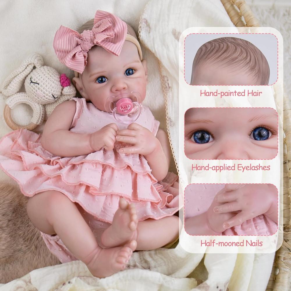 AORI MUÑECA BEBÉ REALISTA 20' / 50.8 CM | PINK DRESS - 5