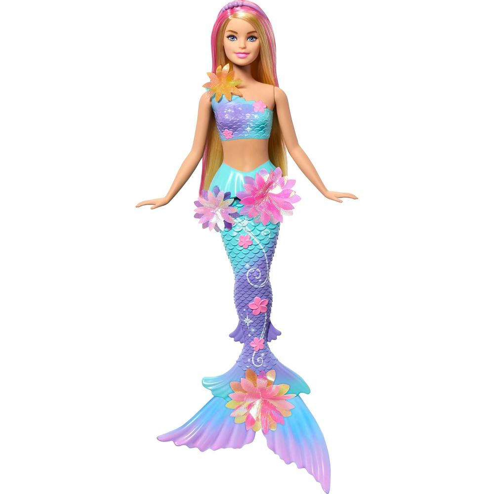 BARBIE SIRENA RUBIA FLORES MÁGICAS COLA OMBRÉ DIADEMA - 1
