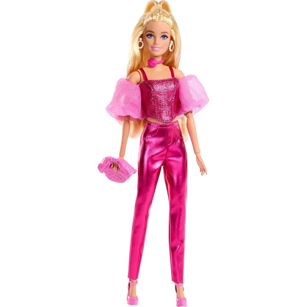 BARBIE LUJO N.° 5 ATUENDO ROSA METALIZADO CABELLO RUBIO - 1