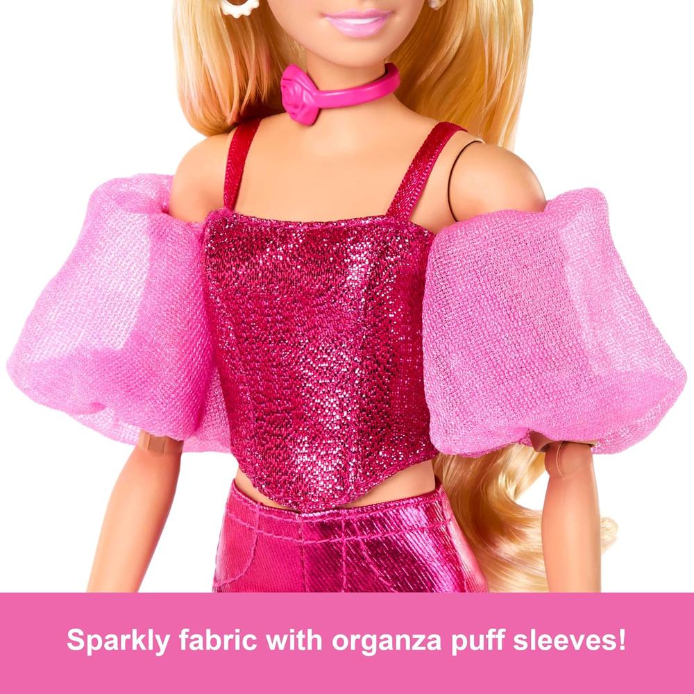 BARBIE LUJO N.° 5 ATUENDO ROSA METALIZADO CABELLO RUBIO - 3