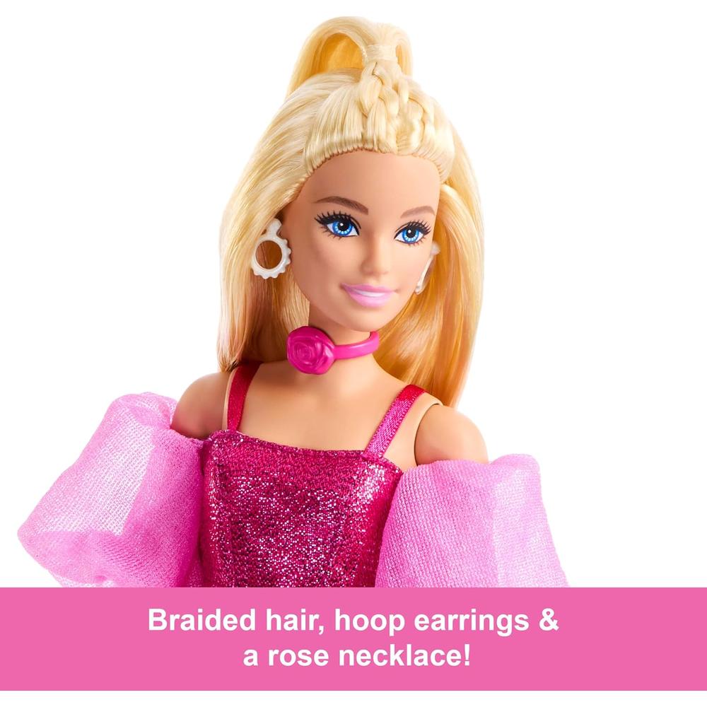 BARBIE LUJO N.° 5 ATUENDO ROSA METALIZADO CABELLO RUBIO - 4