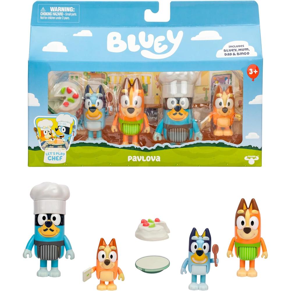 BLUEY FIGURAS JUEGO CHEF PAVLOVA 4 PIEZAS - 1