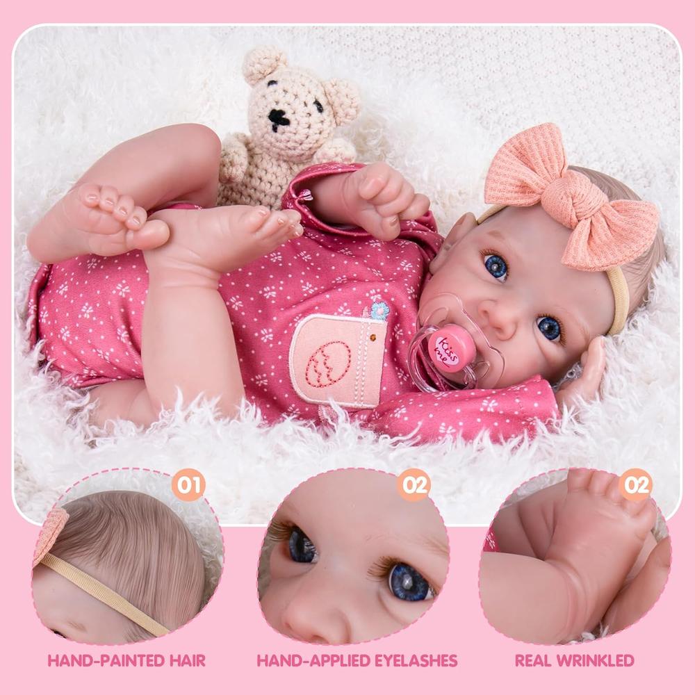 AORI MUÑECA BEBÉ REBORN 20'/51 CM PINTADA A MANO - 4