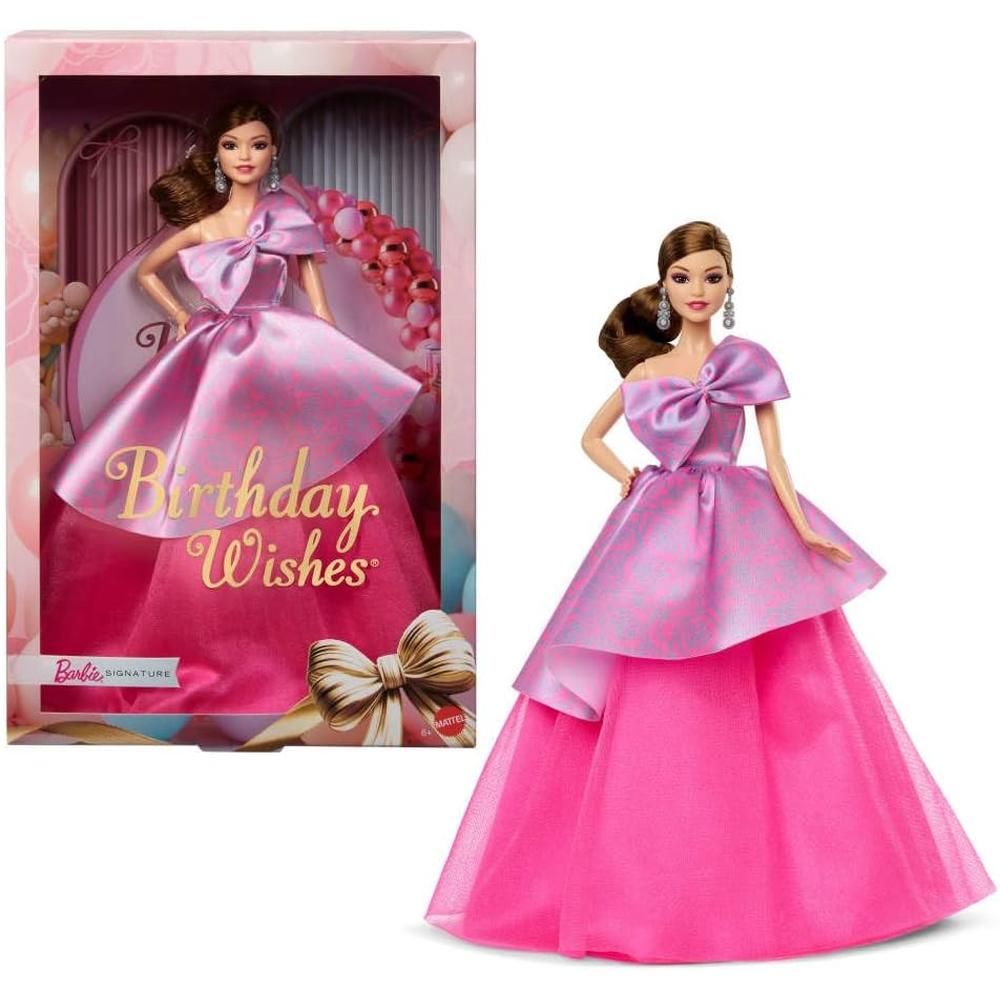 BARBIE CUMPLEAÑOS 11'/28 CM VESTIDO ROSA CASTAÑA - 1