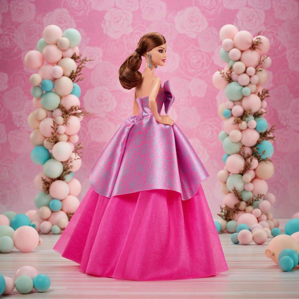 BARBIE CUMPLEAÑOS 11'/28 CM VESTIDO ROSA CASTAÑA - 3