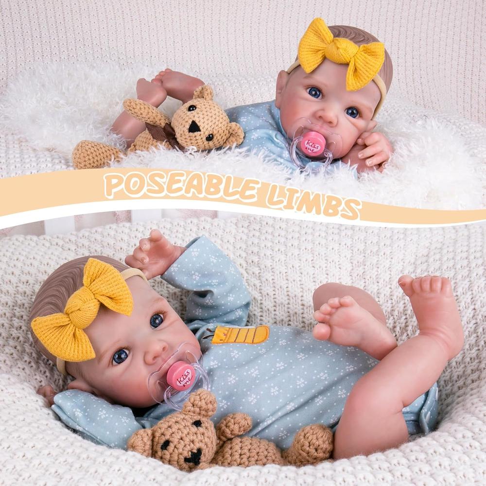 AORI MUÑECA BEBÉ REBORN 20'/51 CM OJOS AZULES - 4