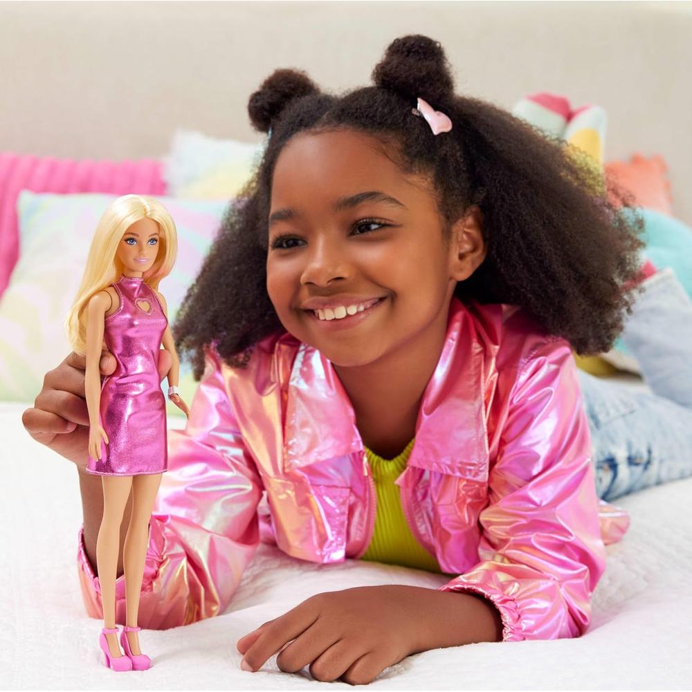 BARBIE FASHIONISTAS 11'/28 CM RUBIA VESTIDO ROSA - 2