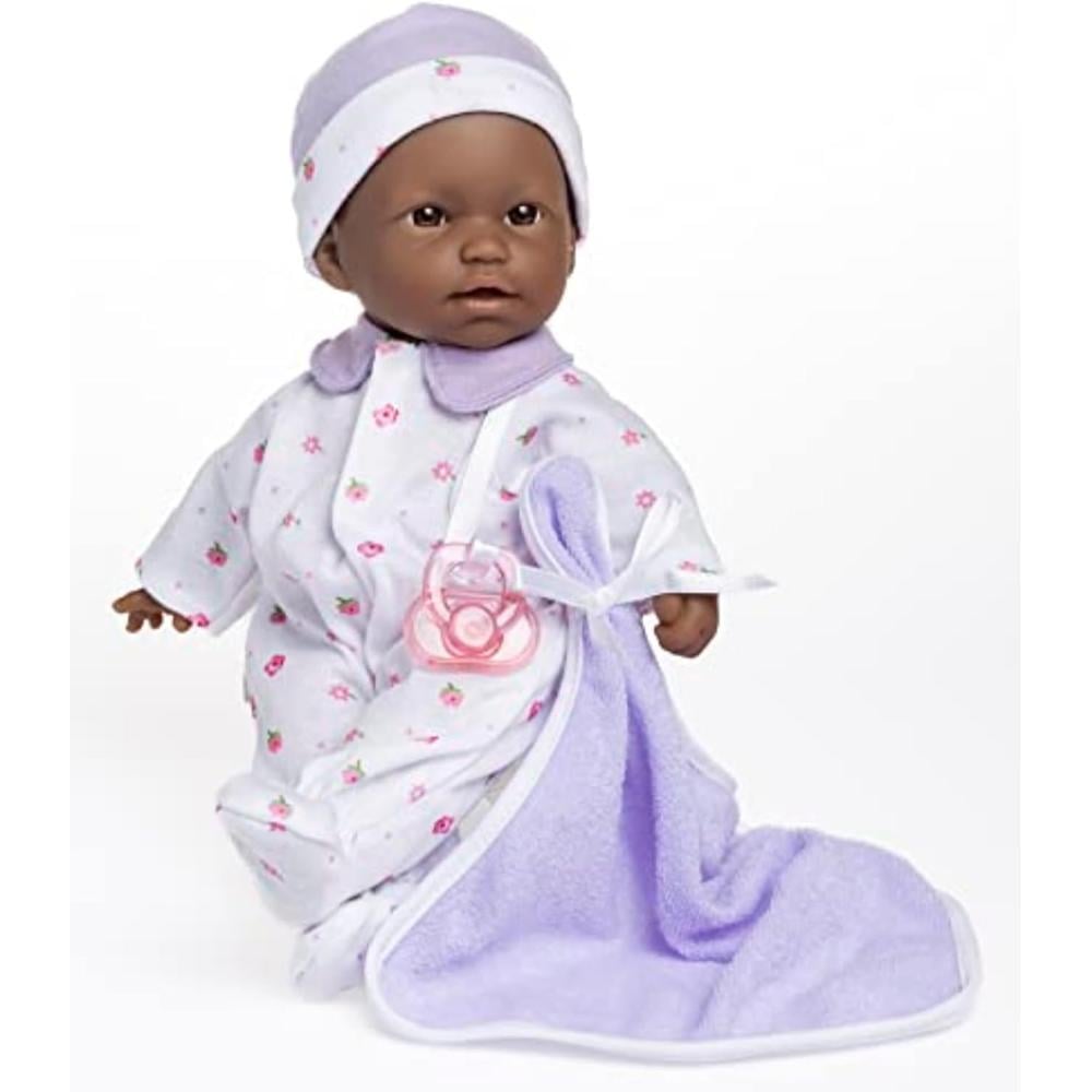 LA BABY MUÑECA AFROAMERICANA 11'/28 CM CON ACCESORIOS | BLANCO/MORADO - 3