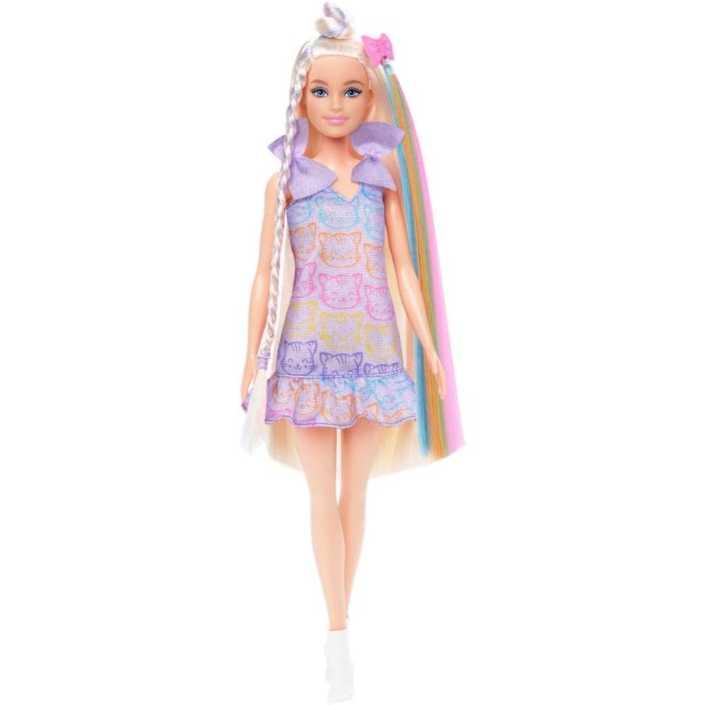 BARBIE MUÑECA RUBIA 11'/28 CM VESTIDO PLATEADO - 1