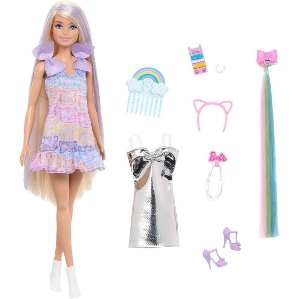 BARBIE MUÑECA RUBIA 11'/28 CM VESTIDO PLATEADO - 3