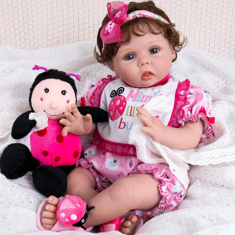 AORI MUÑECA BEBÉ REALISTA 22'/56 CM CON ACCESORIOS | MARIQUITA ROSA - 1