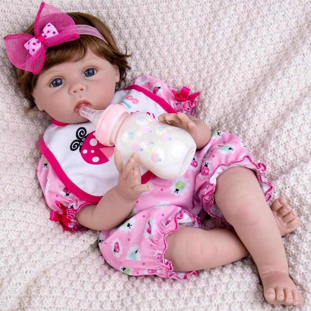 AORI MUÑECA BEBÉ REALISTA 22'/56 CM CON ACCESORIOS | MARIQUITA ROSA - 2