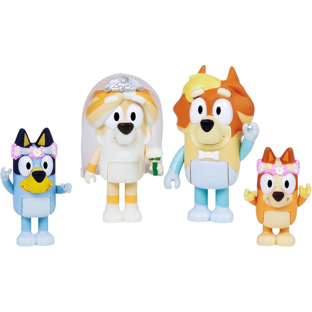 BLUEY PACK 4 FIGURAS BODA 6-7 CM ARTICULADAS - 1