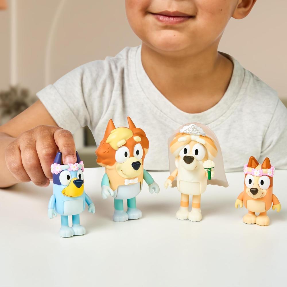 BLUEY PACK 4 FIGURAS BODA 6-7 CM ARTICULADAS - 3
