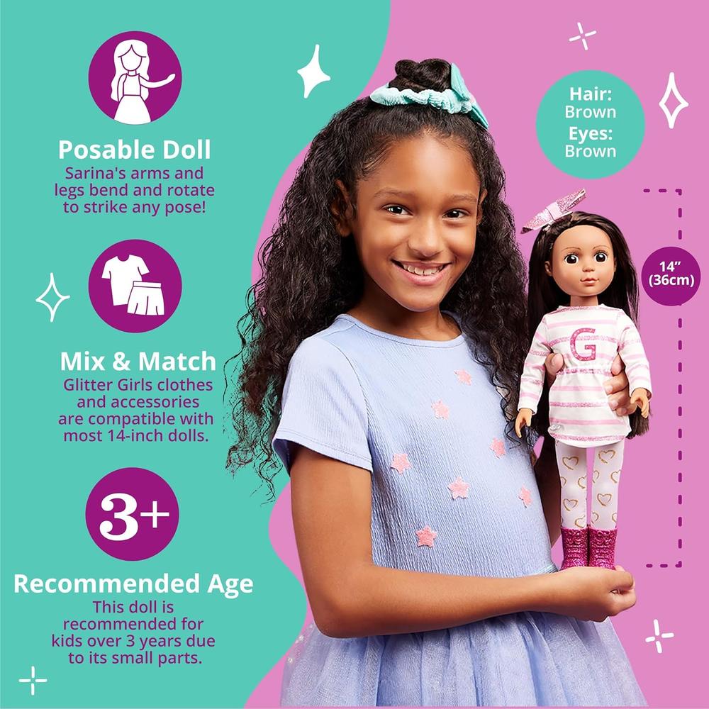 SARINIA MUÑECA CON PURPURINA 14'/35 CM CON ACCESORIOS - 5