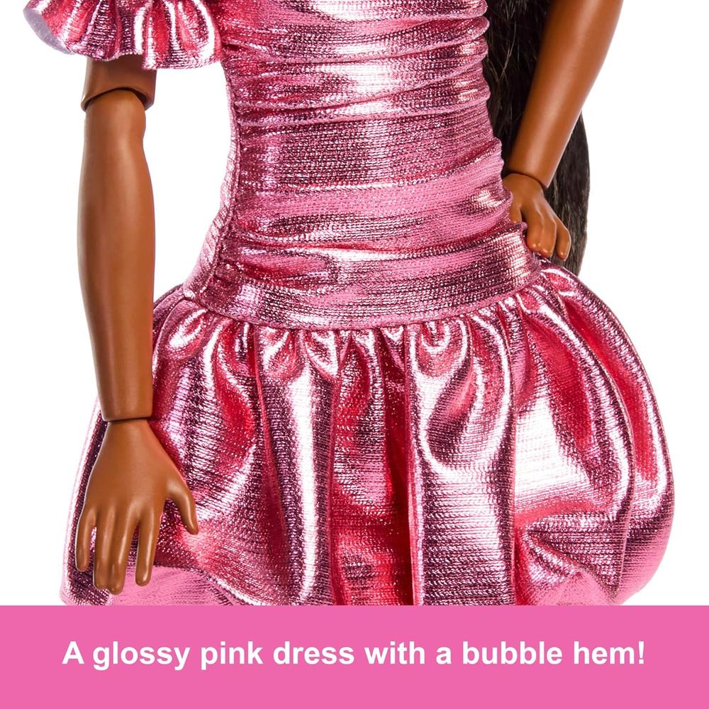 BARBIE LUJO N.° 6 VESTIDO ROSA CORAL CABELLO NEGRO - 2