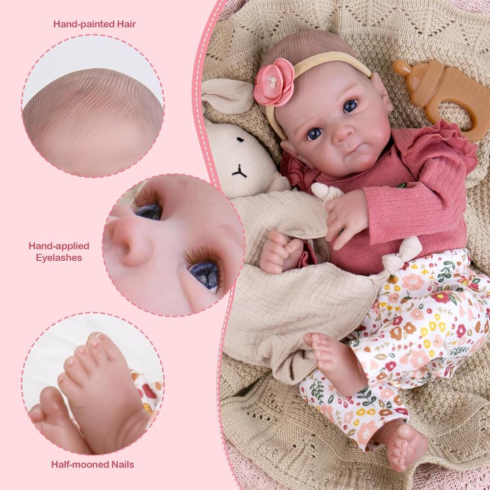 AORI MUÑECA BEBÉ REALISTA 20' / 50.8 CM | FLORAL - 5