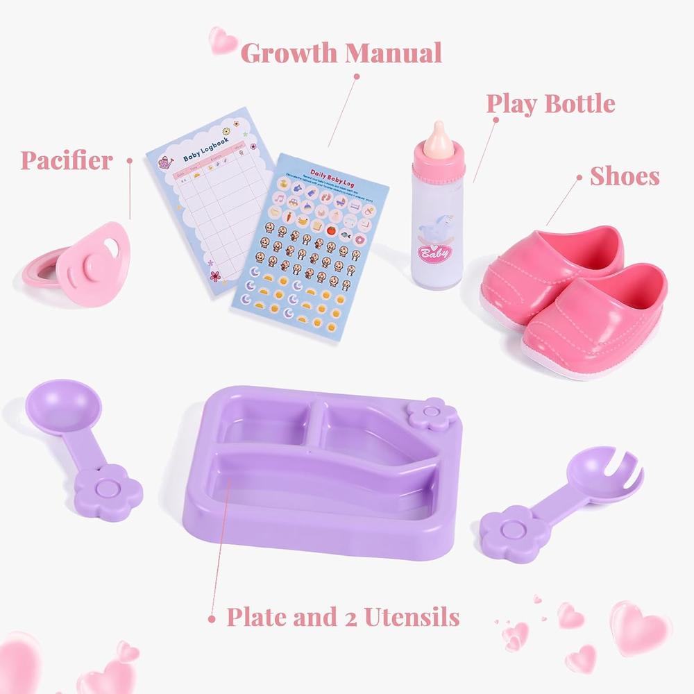 BABESIDE MUÑECA BEBÉ REALISTA 17' / 43.2 CM | BLANCO/ROSA - 4