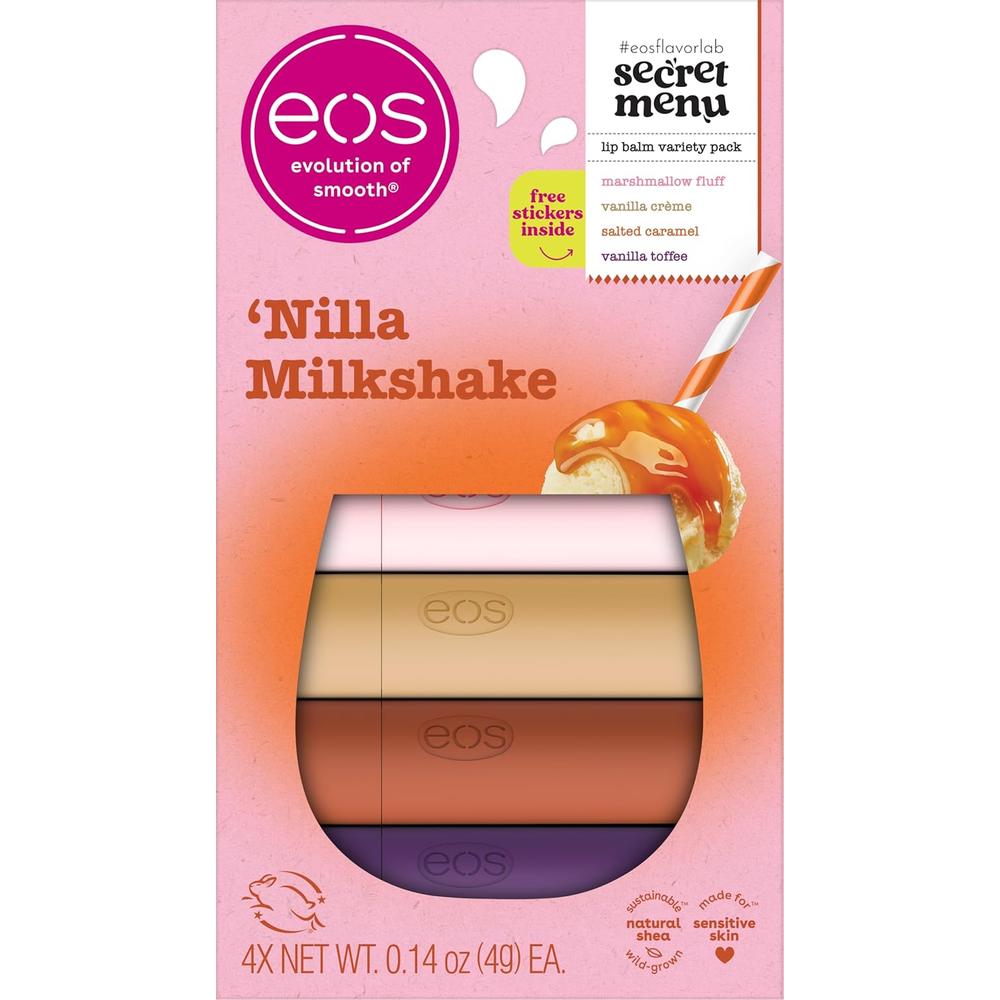 EOS FLAVOR LAB SET BÁLSAMOS LABIALES PACK 4 | NILLA MILKSHAKE - 1