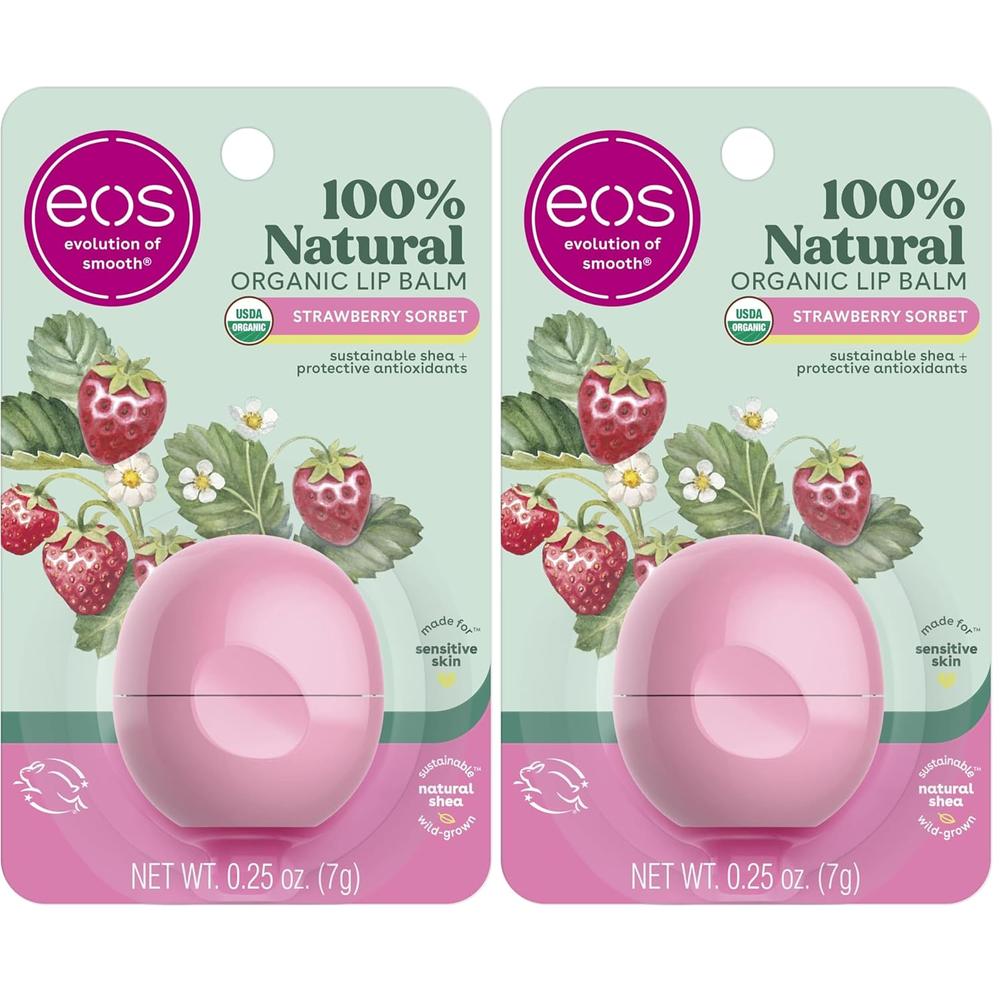 EOS BÁLSAMO LABIAL NATURAL PACK 2 STRAWBERRY | 0.25 OZ / 7.4 ML - 1
