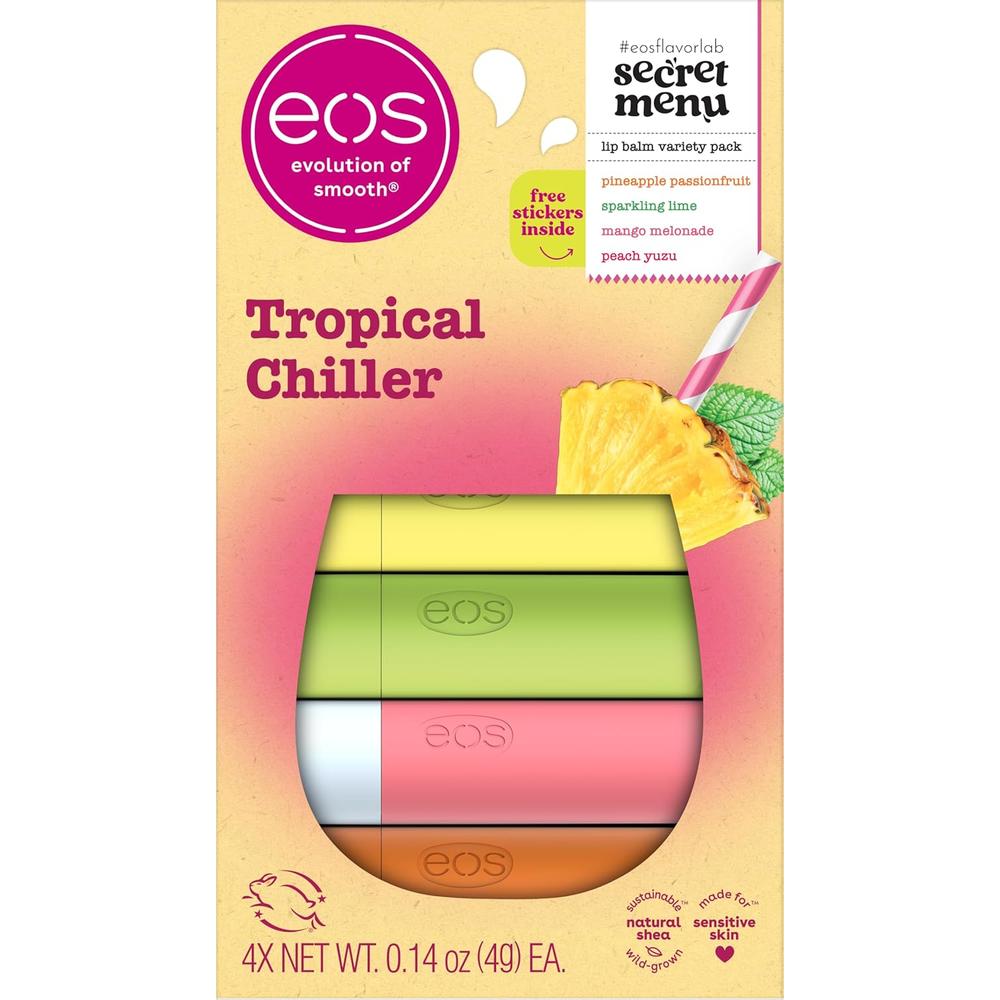 EOS FLAVOR LAB SET BÁLSAMOS LABIALES PACK 4 | TROPICAL CHILLER - 1