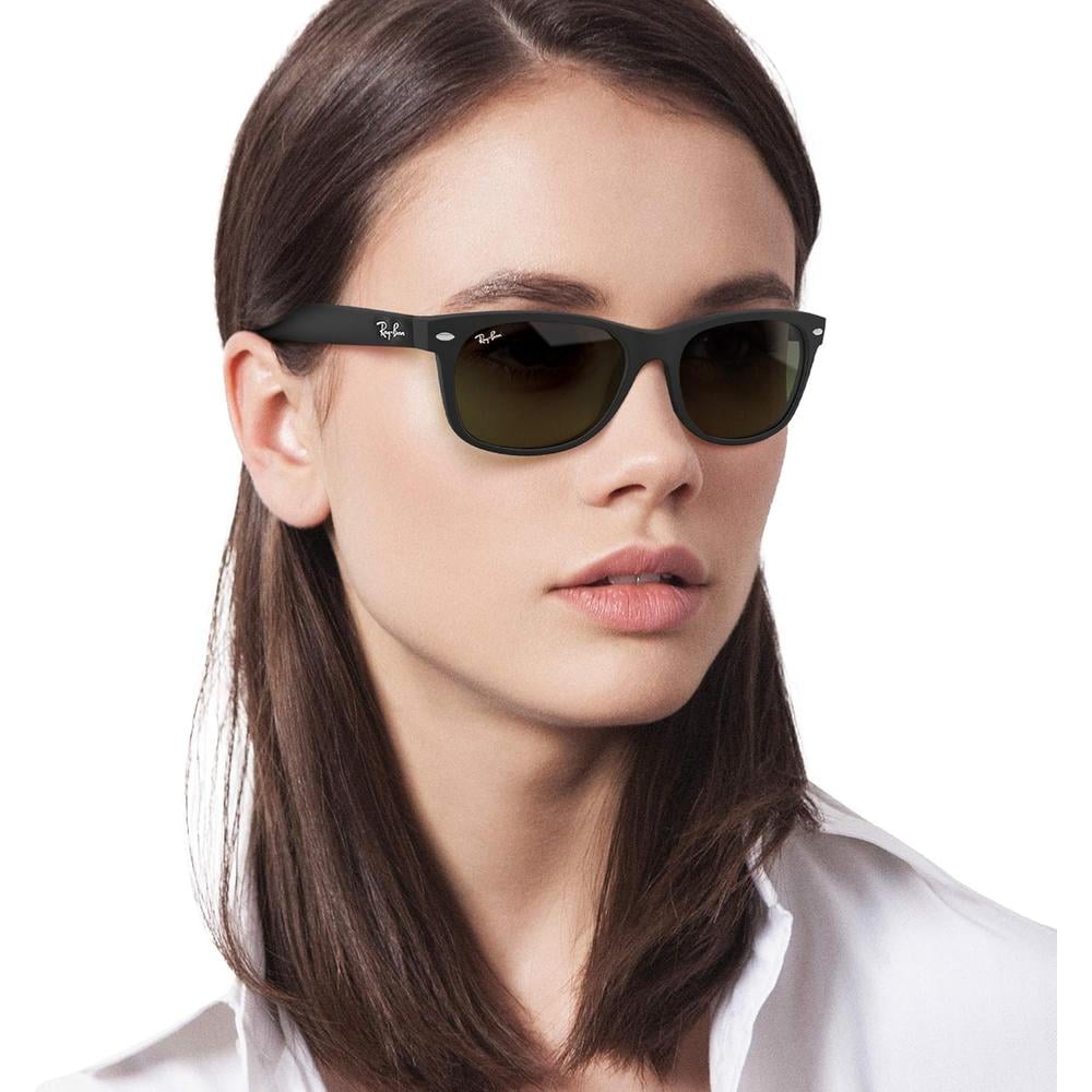 RAY-BAN RB2132 NEW WAYFARER GAFAS DE SOL PARA HOMBRE | RUBBER BLACK / GREEN I - 6