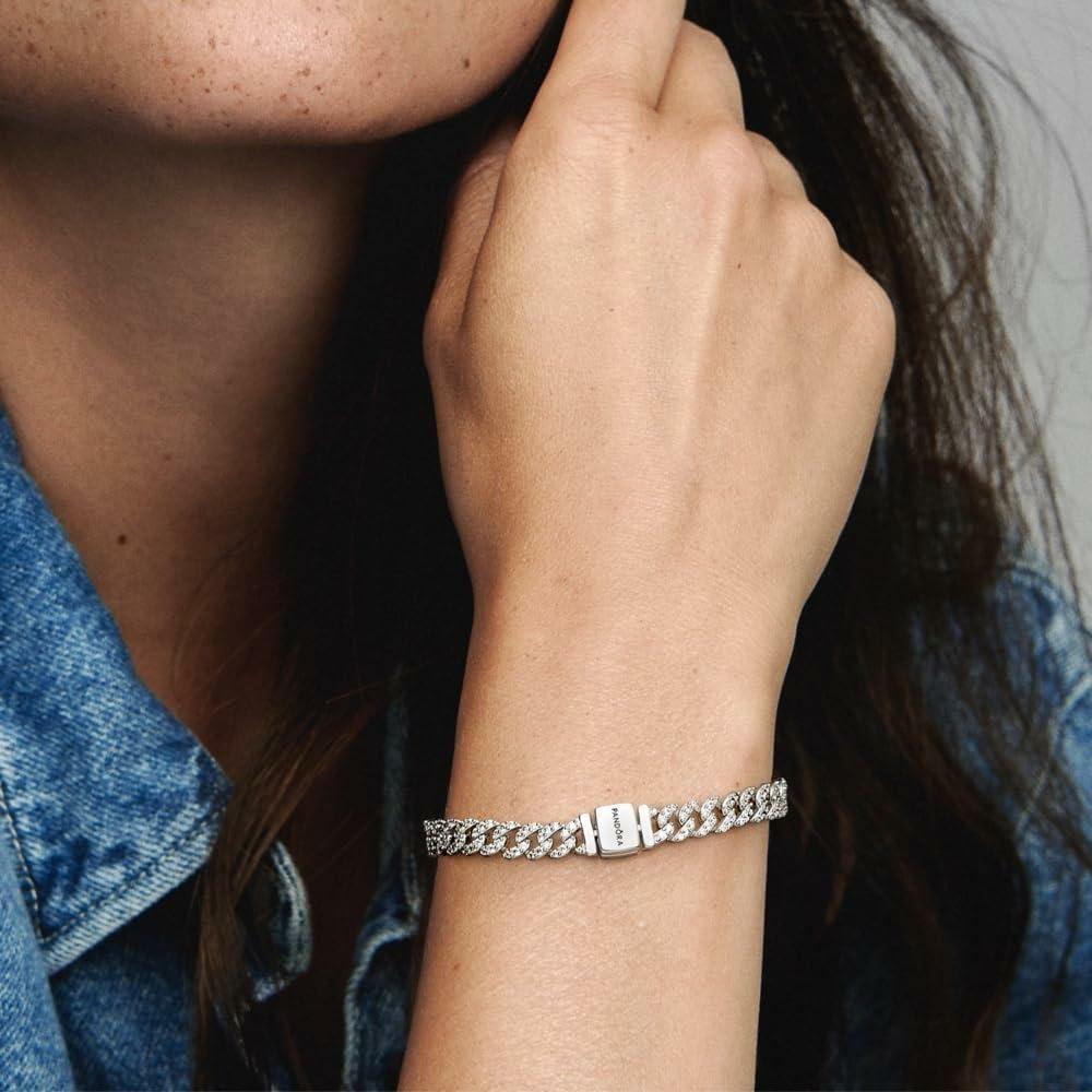PANDORA TIMELESS PULSERA CADENA CUBANA 16 CM | PLATA - 4