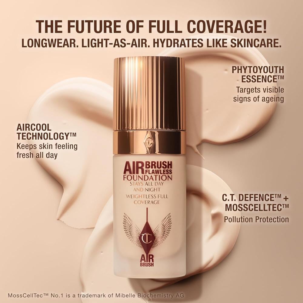 CHARLOTTE TILBURY AIRBRUSH BASE DE MAQUILLAJE MATE | 10 CÁLIDO - 3