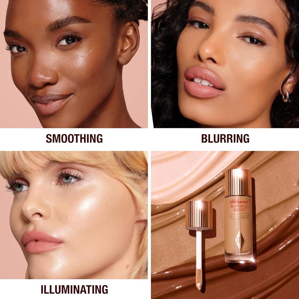 CHARLOTTE TILBURY HOLLYWOOD FLAWLESSFILTER PREBASE E ILUMINADOR LÍQUIDO | 5.5 TAN - 4