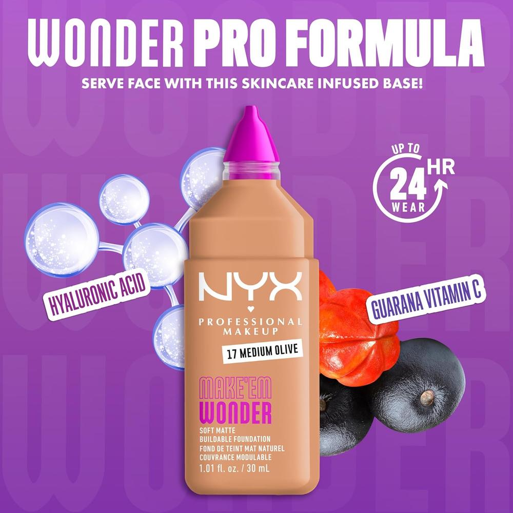 NYX MAKE 'EM WONDER BASE LÍQUIDA | 17 MEDIUM OLIVE - 4
