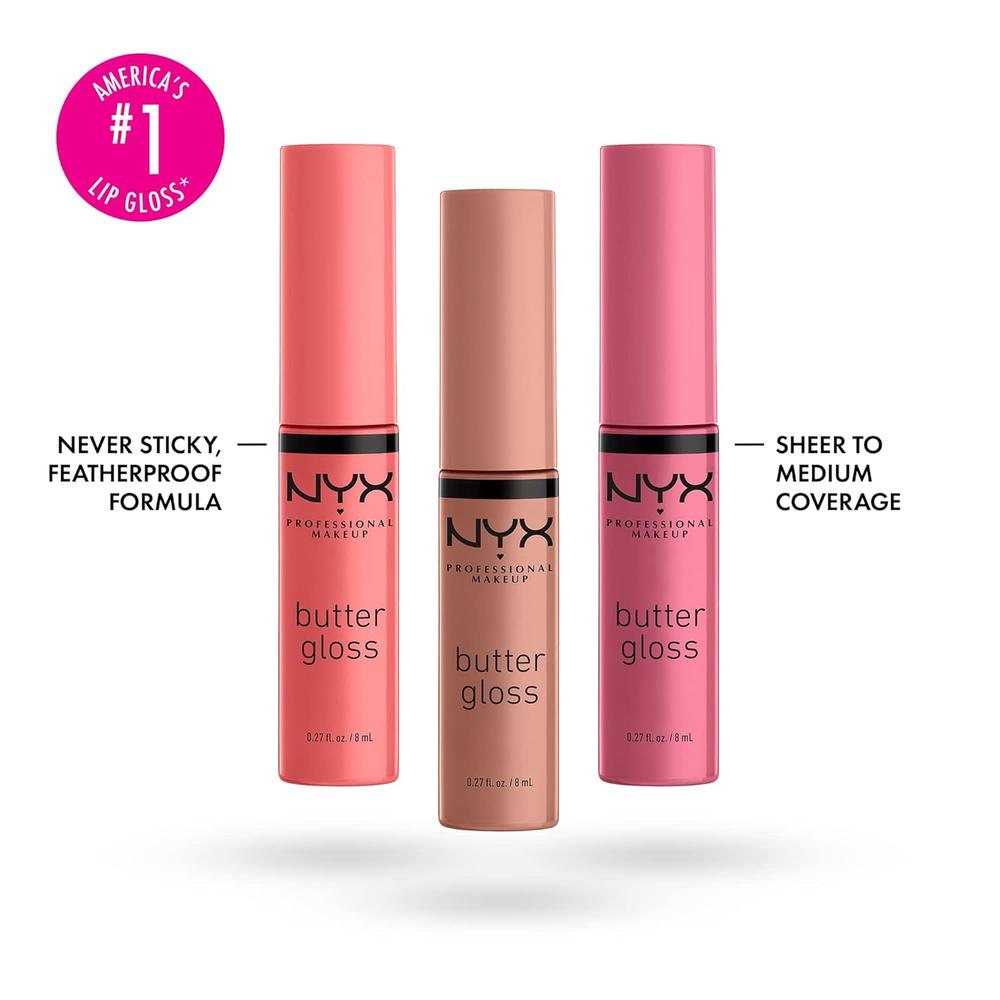 NYX BUTTER GLOSS BRILLO DE LABIOS PACK X3 | ANGEL FOOD CAKE, CRÈME BRÛLÉE Y MADELEINE - 2