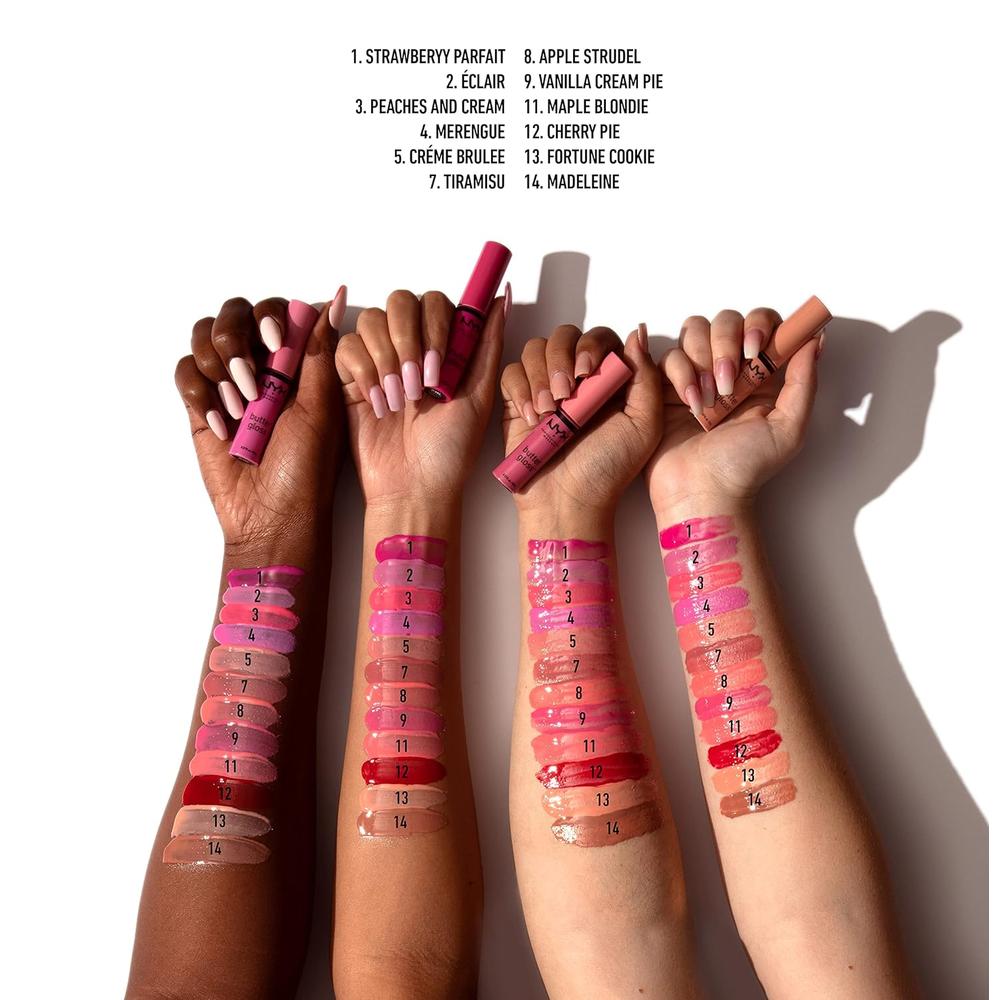 NYX BUTTER GLOSS BRILLO DE LABIOS PACK X3 | ANGEL FOOD CAKE, CRÈME BRÛLÉE Y MADELEINE - 4