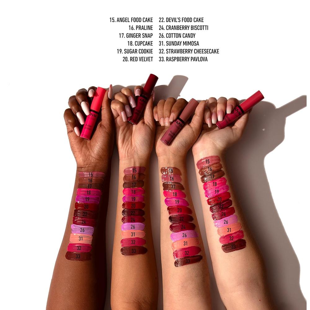 NYX BUTTER GLOSS BRILLO DE LABIOS PACK X3 | ANGEL FOOD CAKE, CRÈME BRÛLÉE Y MADELEINE - 5