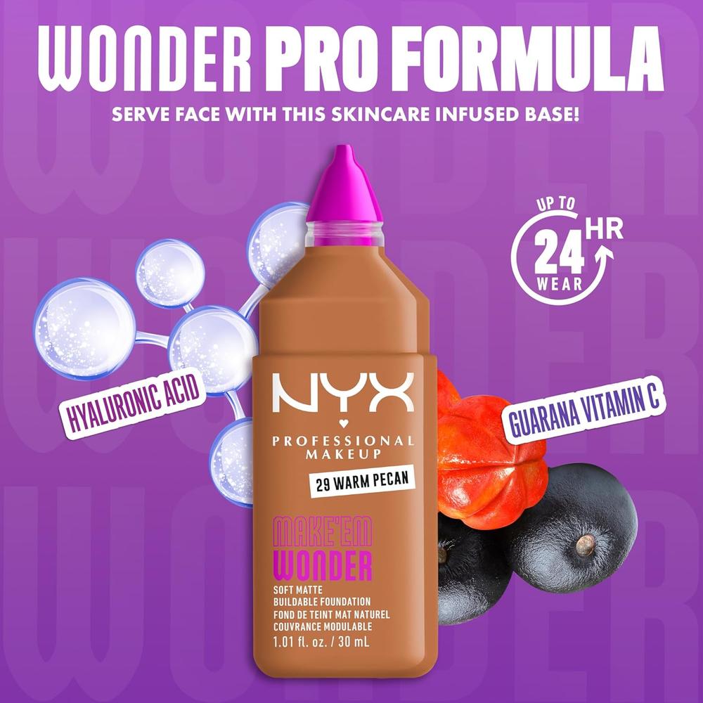 NYX MAKE 'EM WONDER BASE LÍQUIDA | 29 WARM PECAN - 4