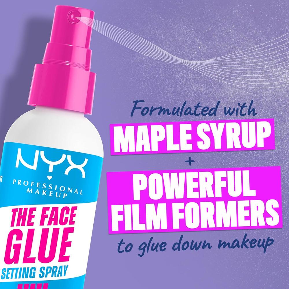 NYX THE FACE GLUE SETTING SPRAY FIJADOR DE MAQUILLAJE | RESISTENTE AL AGUA - 4