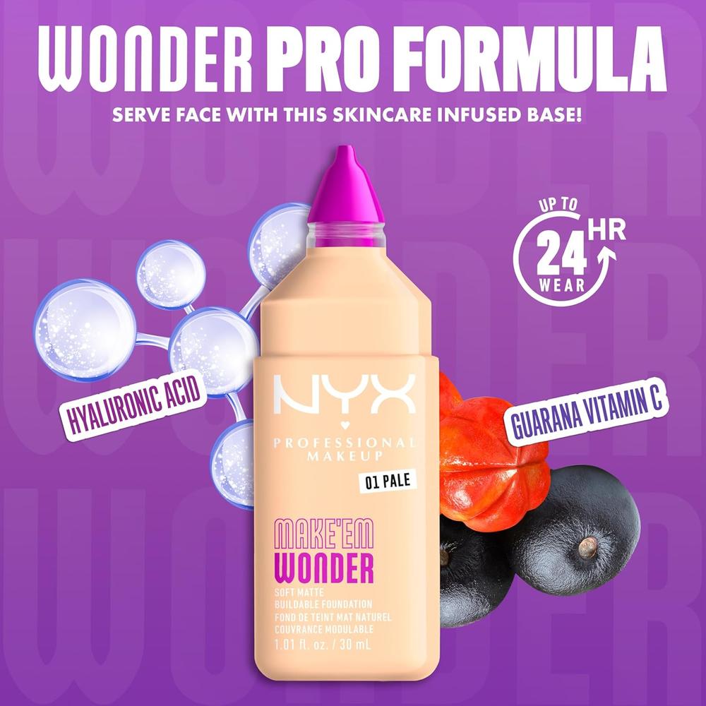 NYX MAKE 'EM WONDER BASE LÍQUIDA | 01 PALE - 4