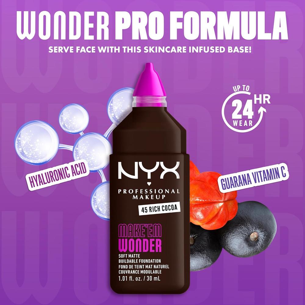 NYX MAKE 'EM WONDER BASE LÍQUIDA | 45 RICH COCOA - 3