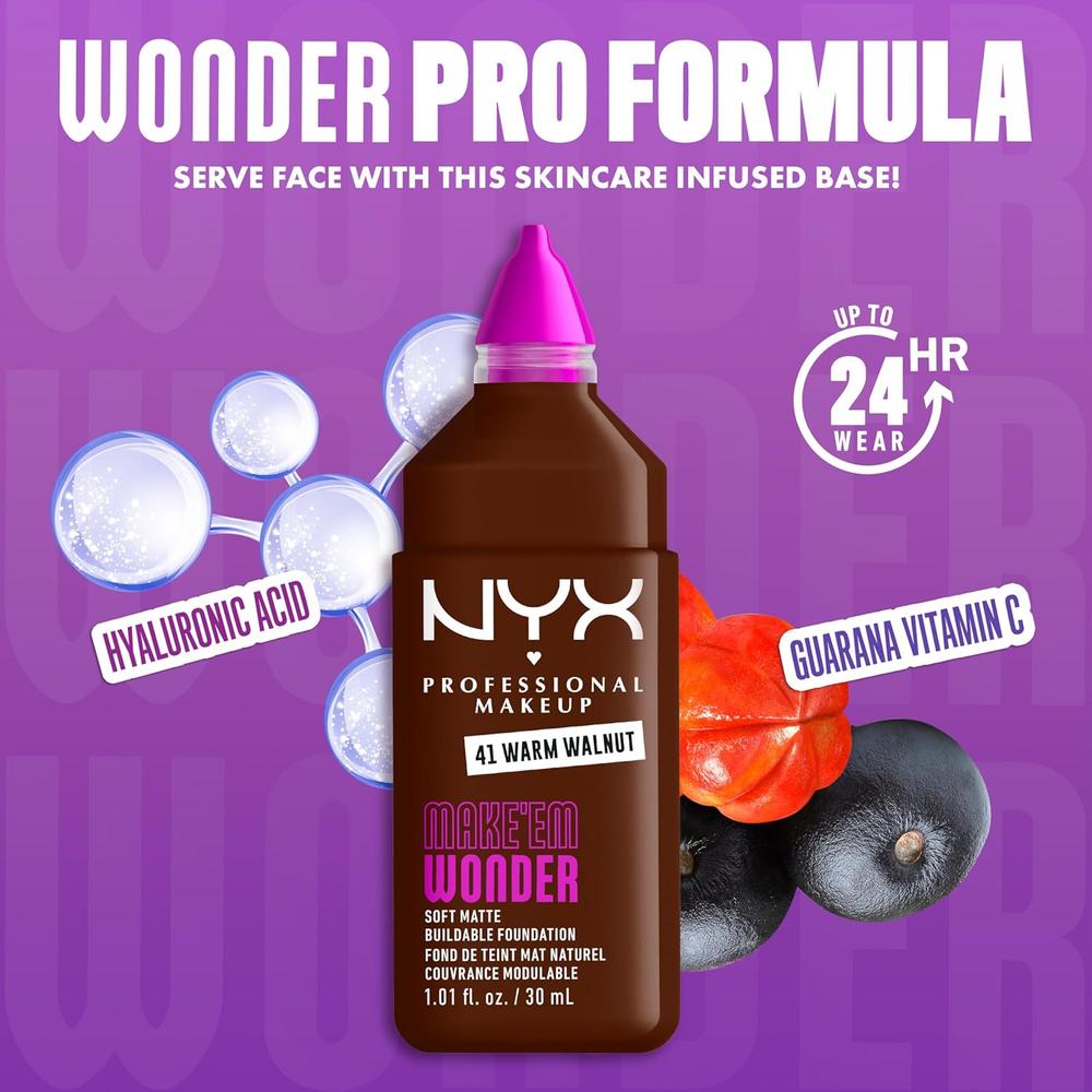 NYX MAKE 'EM WONDER BASE LÍQUIDA | 41 WARM WALNUT - 4