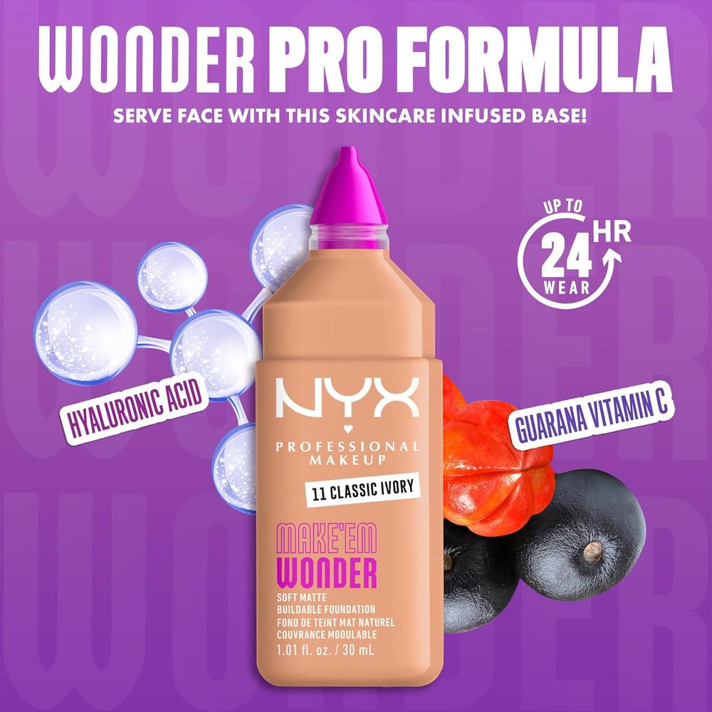 NYX MAKE 'EM WONDER BASE LÍQUIDA | 11 CLASSIC IVORY - 4