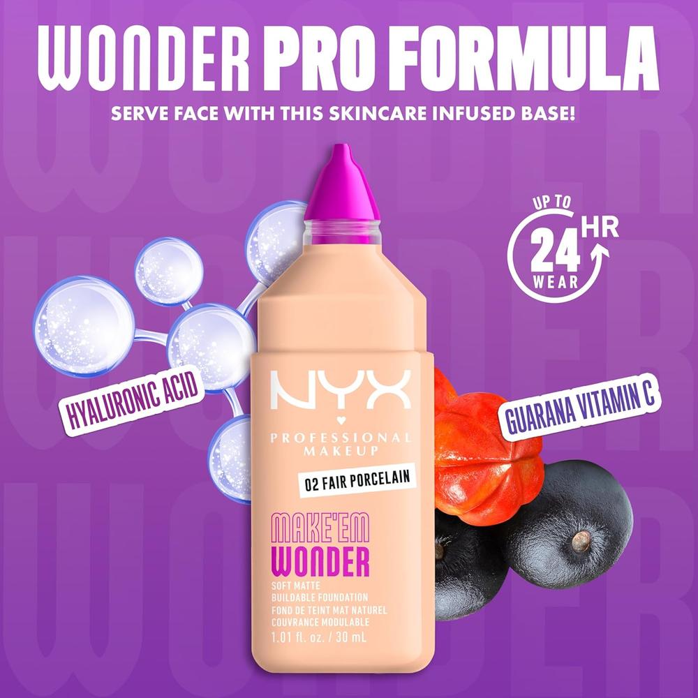 NYX MAKE 'EM WONDER BASE LÍQUIDA | 02 FAIR PORCELAIN - 4