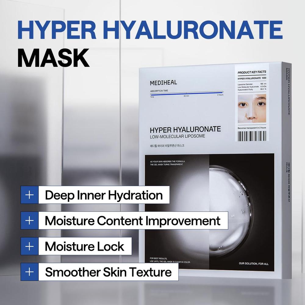 MEDIHEAL MASCARILLA HIDRATANTE HYPER HYALURONATE 4 UDS - 3