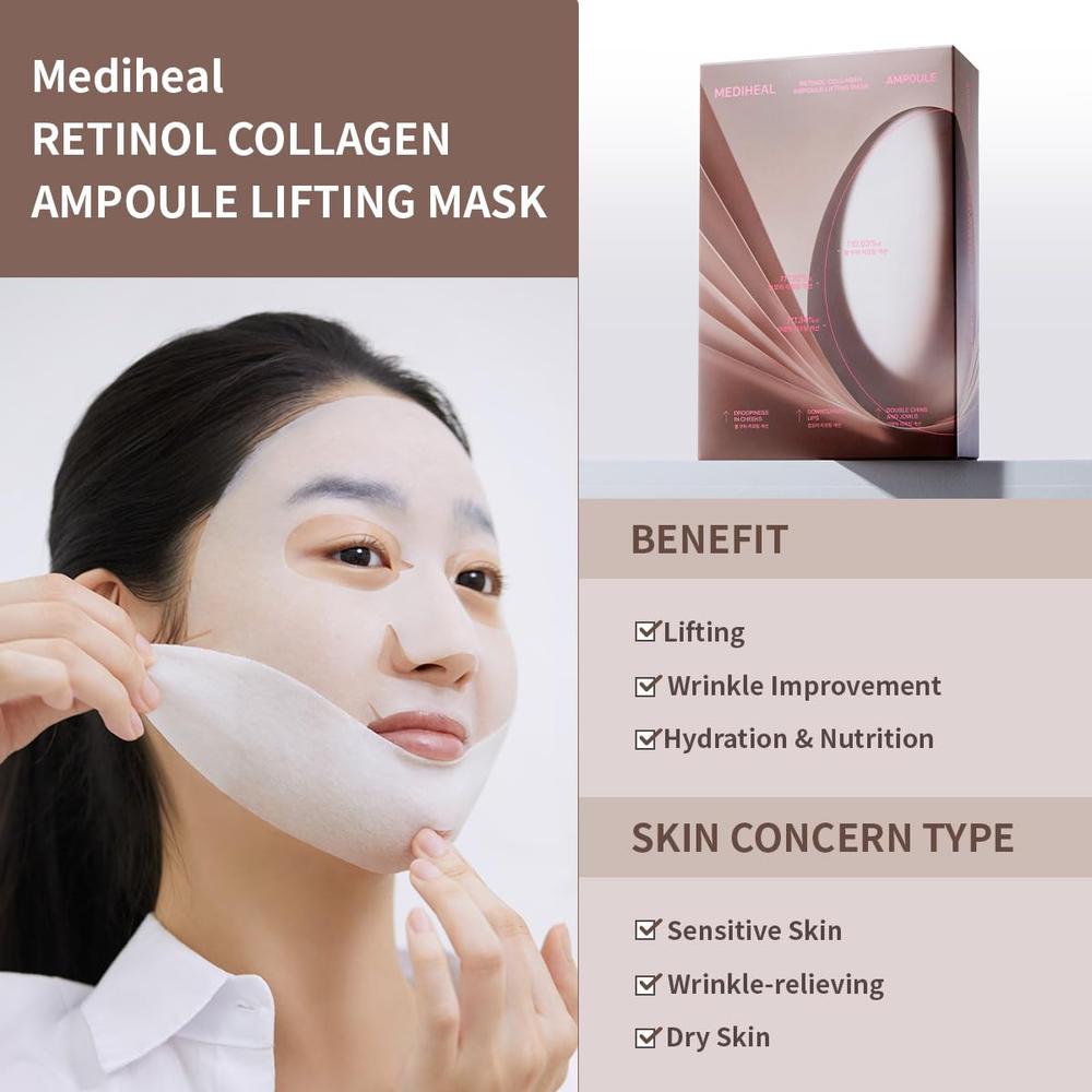 MEDIHEAL MASCARILLA REAFIRMANTE CON COLÁGENO Y RETINOL 10 UDS - 4