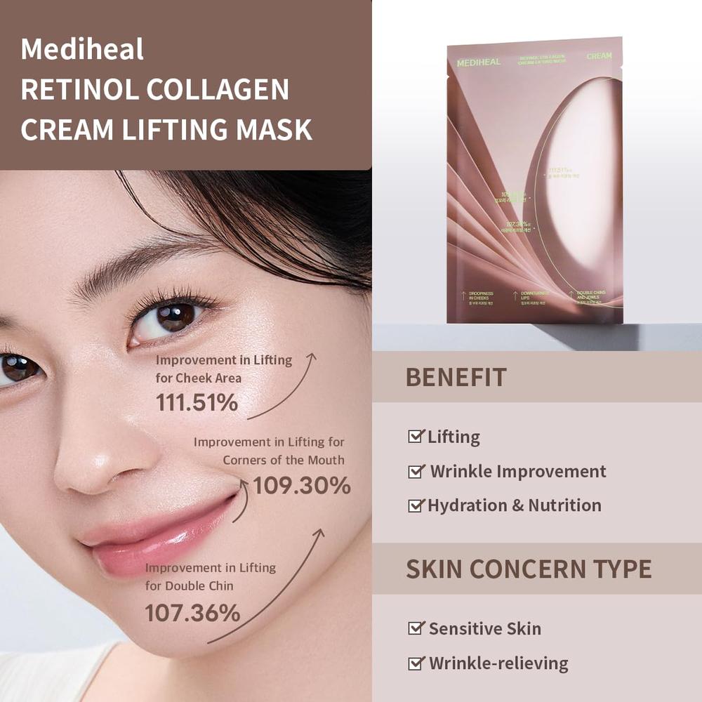 MEDIHEAL MASCARILLA REAFIRMANTE COLÁGENO Y RETINOL 10 UDS - 4