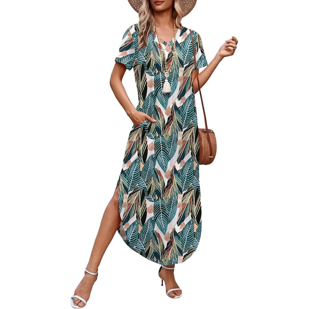 VESTIDO PLAYA MUJER MANGA CORTA WIHOLL | FLORAL FROND - 2