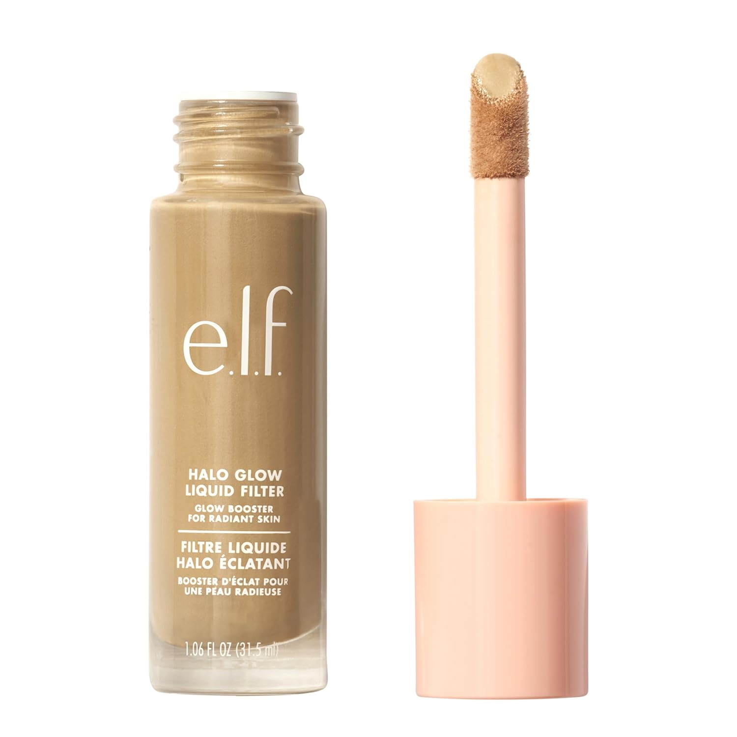 E.L.F. FILTRO LÍQUIDO HALO GLOW, POTENCIADOR DE TEZ PARA UN ASPECTO BRILLANTE Y SUAVE DE ENFOQUE, 3.5 MEDIANO - 1