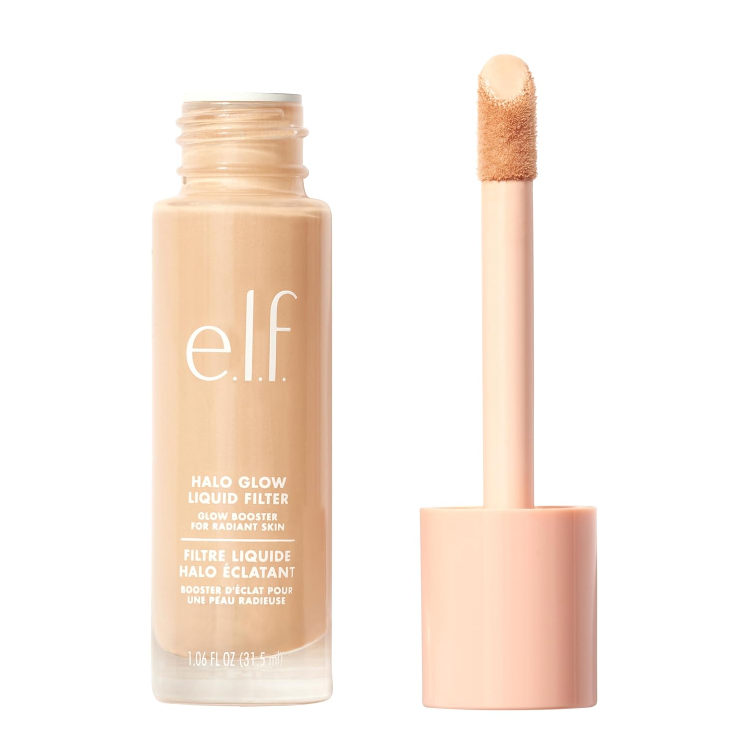 E.L.F. FILTRO LÍQUIDO HALO GLOW, POTENCIADOR DE TEZ PARA UN ASPECTO BRILLANTE Y SUAVE DE ENFOQUE, 0 FAIR - 1