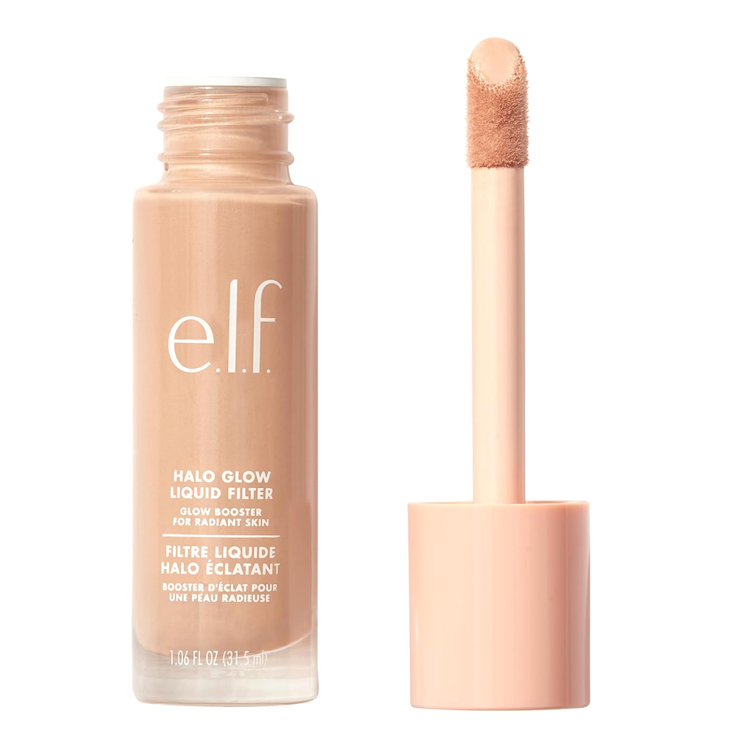E.L.F. FILTRO LÍQUIDO HALO GLOW, POTENCIADOR DE TEZ PARA UN ASPECTO BRILLANTE Y SUAVE DE ENFOQUE, 4 MEDIANOS - 1