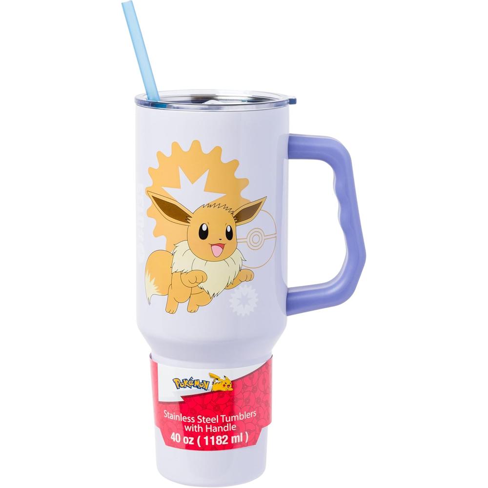 VASO CON ASA Y PAJITA POKEMON 40 OZ / 1183 ML | EEVEE - 1