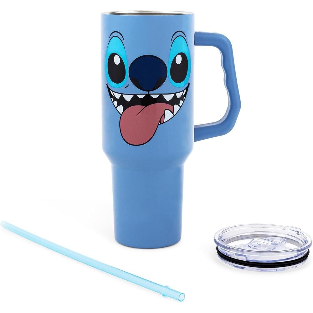 VASO DE VIAJE CON ASA DISNEY 40 OZ / 1183 ML | STITCH AZUL - 3